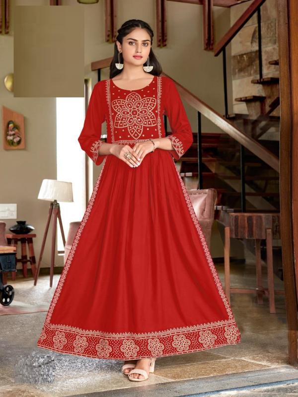 Poonam Star Designer Nayara Cut Long Anarkali Kurti Collection